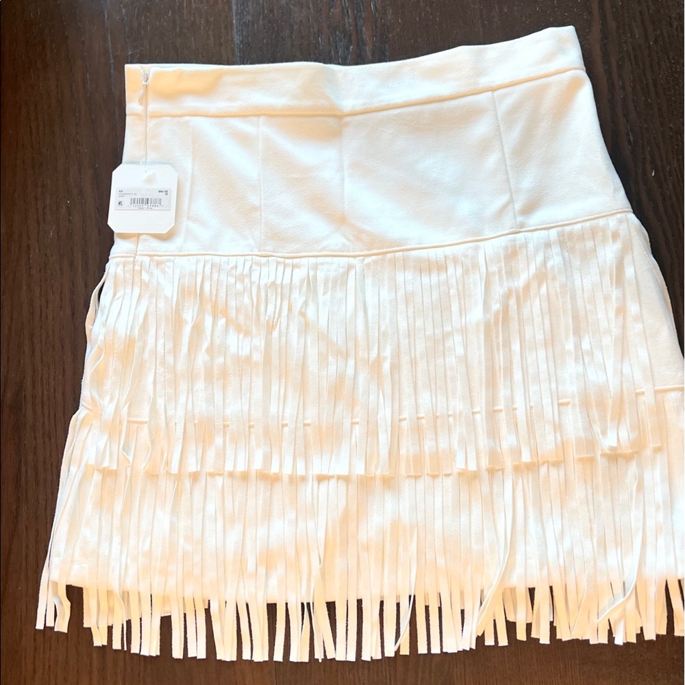 Altar'd State Fringe Suede Ivory Western Skirt